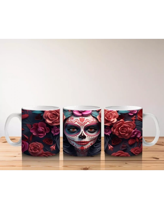 Gül Taçlı Renkli Maske – Hediyelik Kahve Kupası