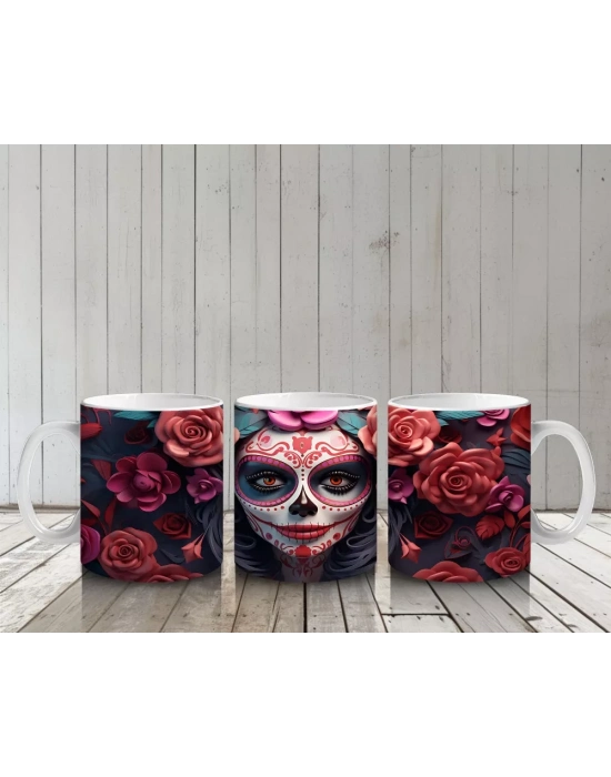 Gül Taçlı Renkli Maske – Hediyelik Kahve Kupası