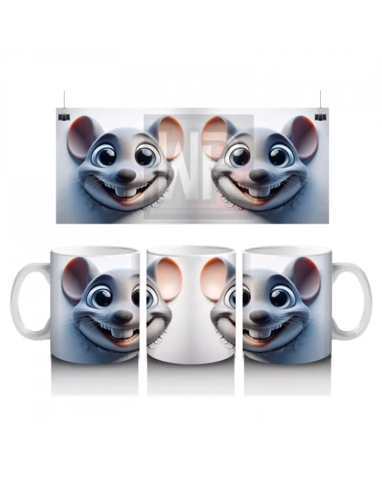 Gülen Fare Çifti – Baskılı Kahve Kupası