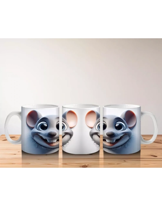 Gülen Fare Çifti – Baskılı Kahve Kupası