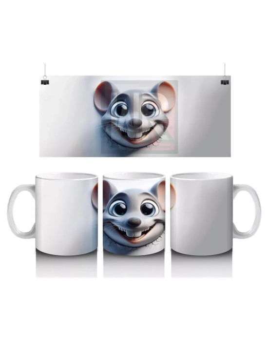 Gülen Sevimli Fare – Baskılı Kahve Kupası