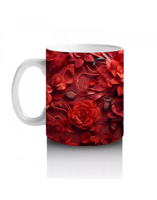 Güller Arasında Şeytani Kafatası – Hediyelik Kahve Kupası