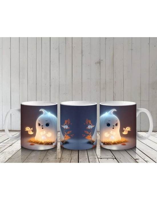 Gülümseyen Hayalet ve Sıcak Işıklar – Hediyelik Kahve Kupası