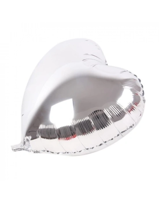 Gümüş Kalp Folyo Balon 45 Cm.