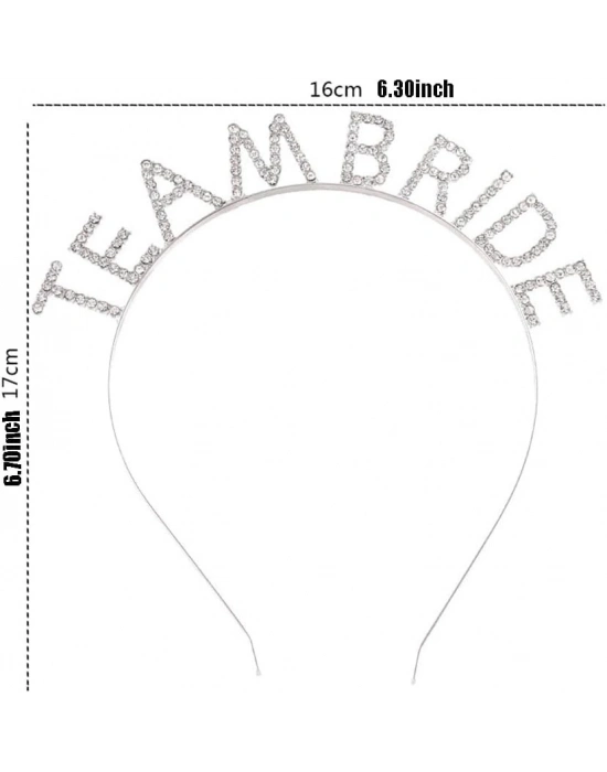 Gümüş Kaplama Kristal Taşlı Team Bride Taç 16x17 Cm