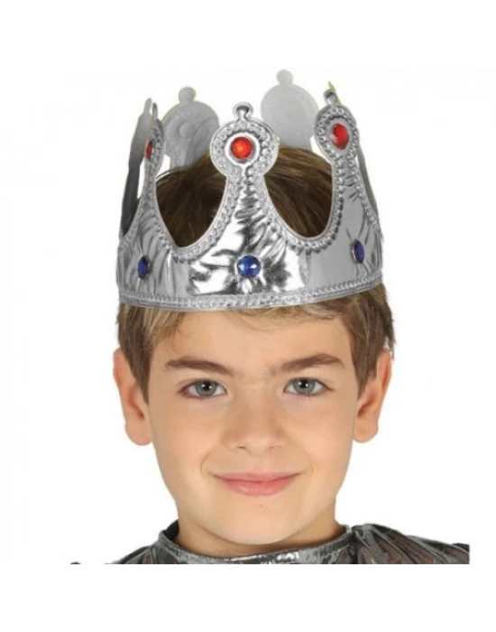 Gümüş Kumaş Çocuk Kral Tacı