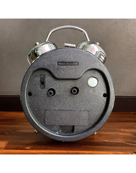 Gümüş Metal Alarmlı Masa Saati