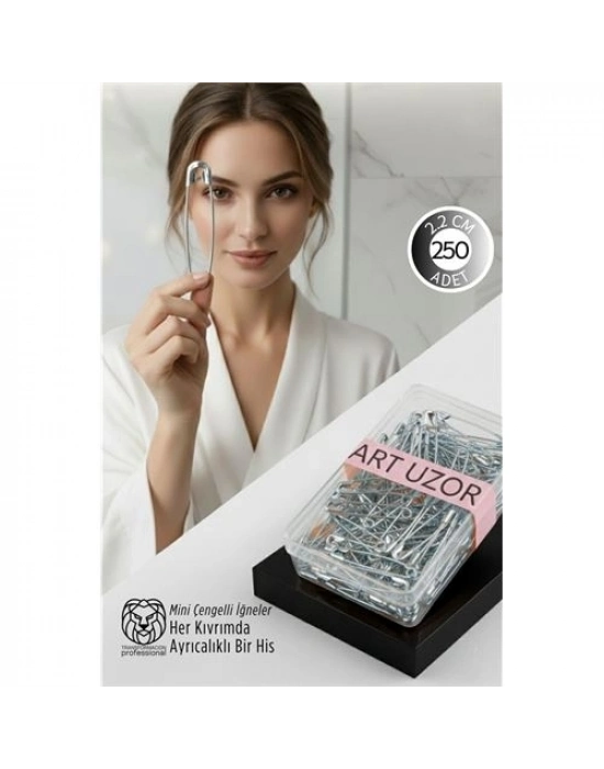 ® Gümüş Mini Çengelli İğne Seti 250 Adet - 2.2 cm Paslanmaz Metal Tasarım, Hobi ve Terzi Aksesuarı