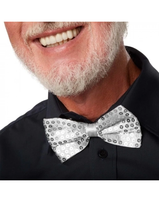 Gümüş Payetli Pullu Papyon