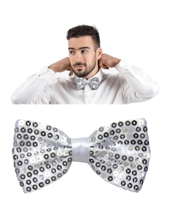 Gümüş Payetli Pullu Papyon