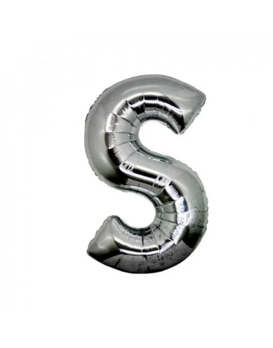 Gümüş Rengi Folyo Harf Balon 1 Metre