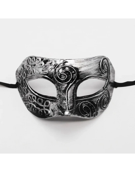 Gümüş Renk Antik Tarz Balo Maskesi