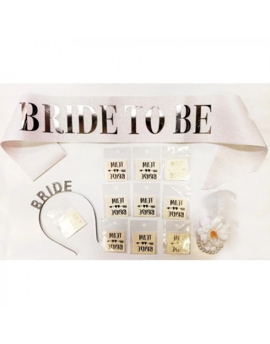 Gümüş Renk Bride Partisi Seti 13 Parça