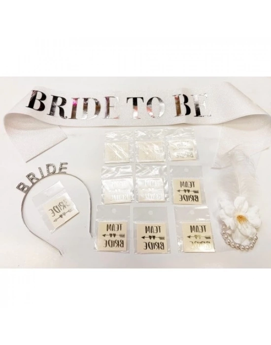 Gümüş Renk Bride Partisi Seti 13 Parça