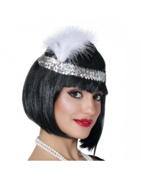 Gümüş Renk Çarliston Saç Bandı