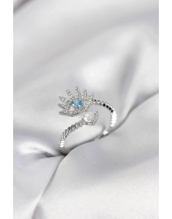 ® Gümüş Renk Göz Model Zirkon Taşlı Kadın Yüzük