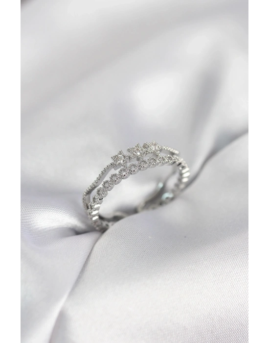 ® Gümüş Renk Minimal Yıldızlı Model Kadın Yüzük