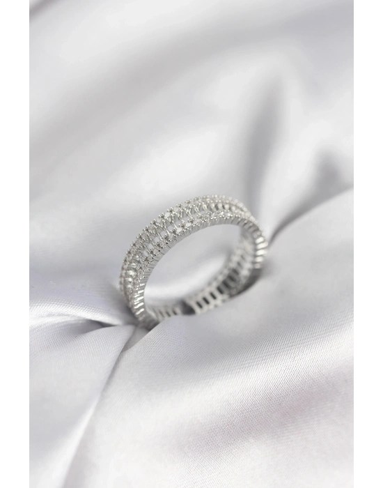 ® Gümüş Renk Minimal Zirkon Taşlı Kadın Yüzük