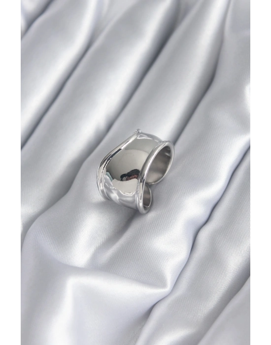 ® Gümüş Renk Plaka Kadın Yüzük