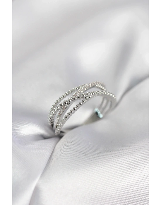 ® Gümüş Renk Sarmal Model Kadın Yüzük