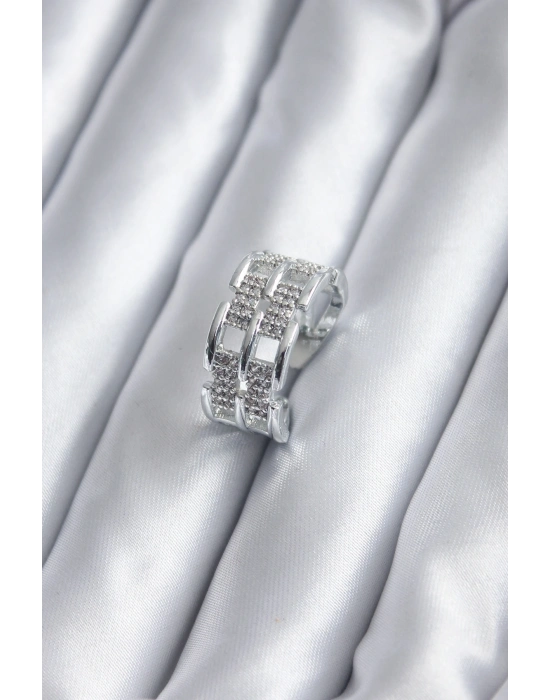 ® Gümüş Renk Zirkon Taşlı Kemer Model Kadın Yüzük