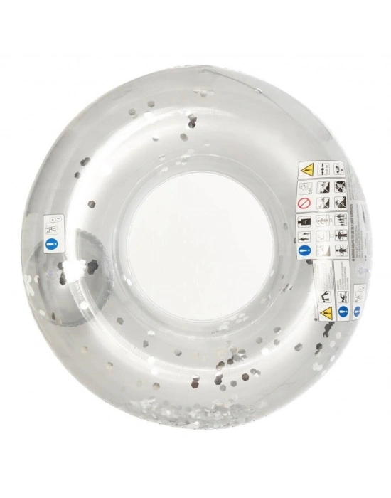 Gümüş Renkli Simli Dev Simit 109 Cm - 554396-ALTIN