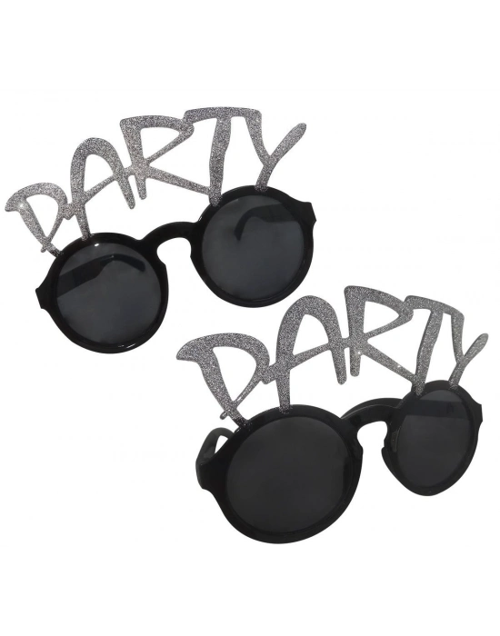 Gümüş Simli Party Yazılı Parti Gözlüğü Show