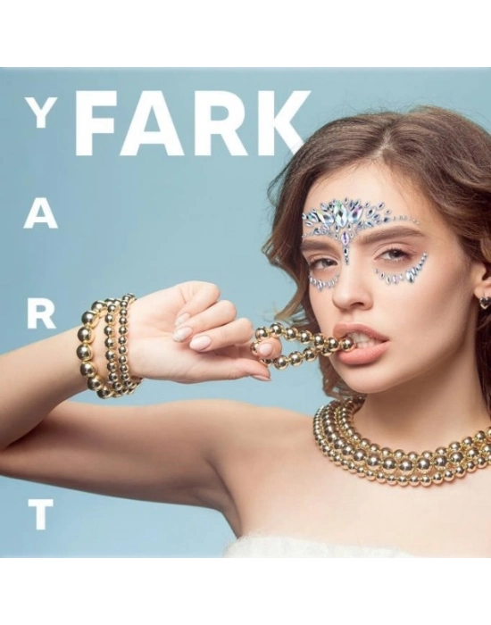 Gümüş Taşlı Makyaj Yüz Süsü