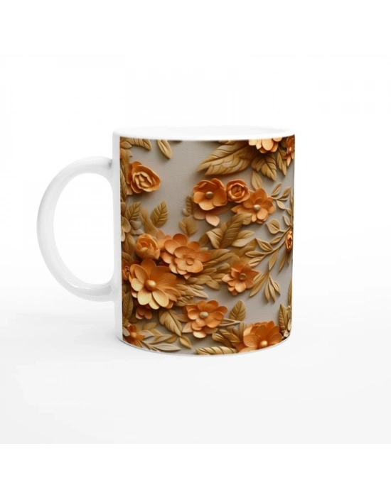 Gün Batımı Esintili Çiçekli Kupa Bardak