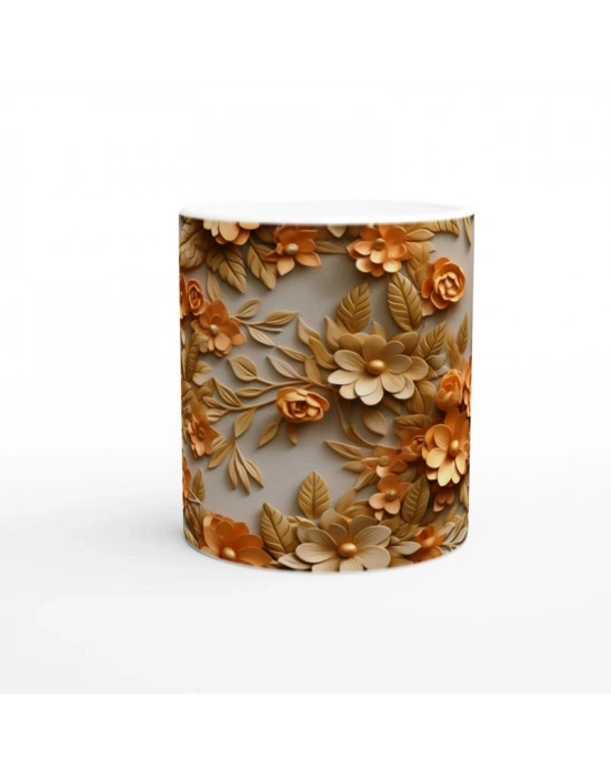 Gün Batımı Esintili Çiçekli Kupa Bardak