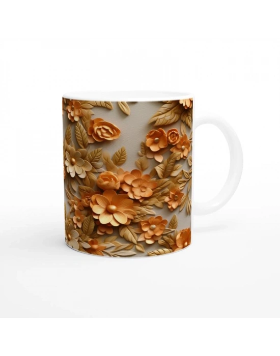 Gün Batımı Esintili Çiçekli Kupa Bardak