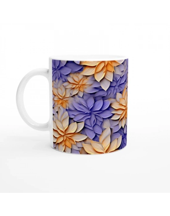 Gün Batımı Lalesi Mor Arka Planlı Kupa Bardak