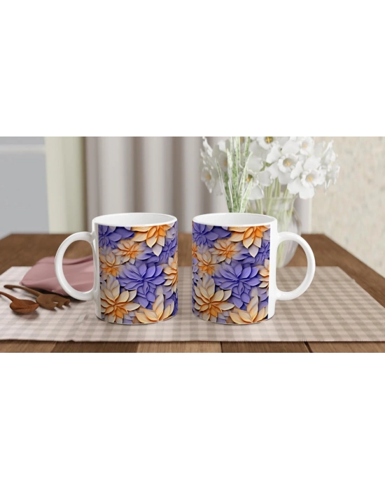 Gün Batımı Lalesi Mor Arka Planlı Kupa Bardak