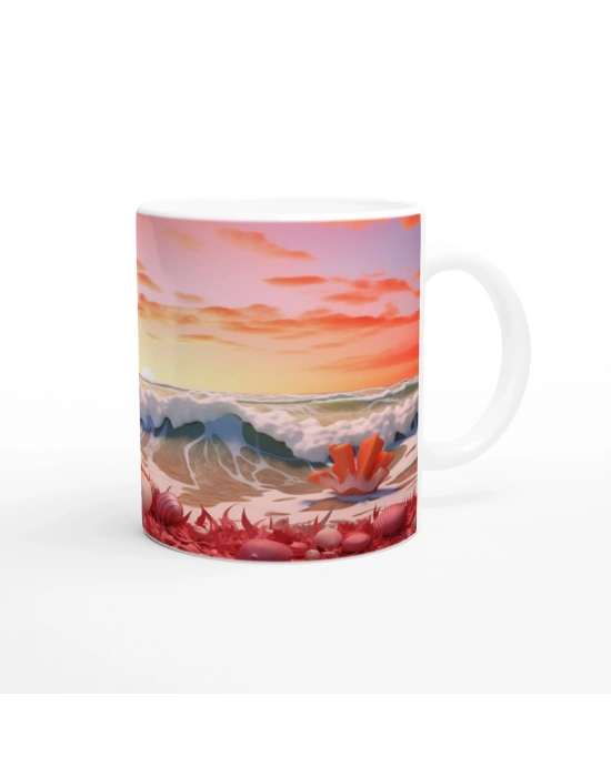 Gün Batımında Kabuk Koleksiyonu Kupa Bardak