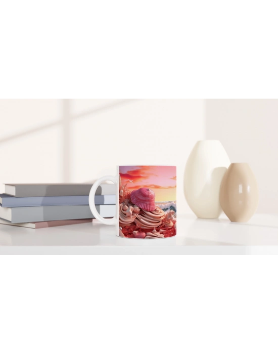 Gün Batımında Kabuk Koleksiyonu Kupa Bardak