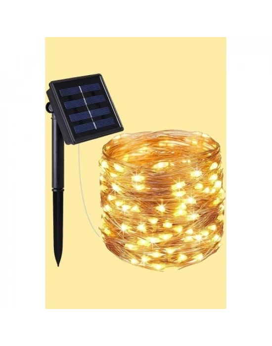 Güneş Enerjili 200 LED Dış Mekan Aydınlatma Şeridi