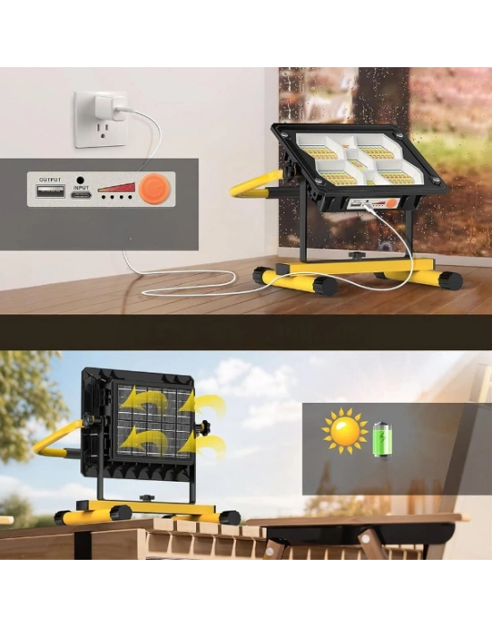 Güneş Enerjili 400 Ledli Powerbank Projektör