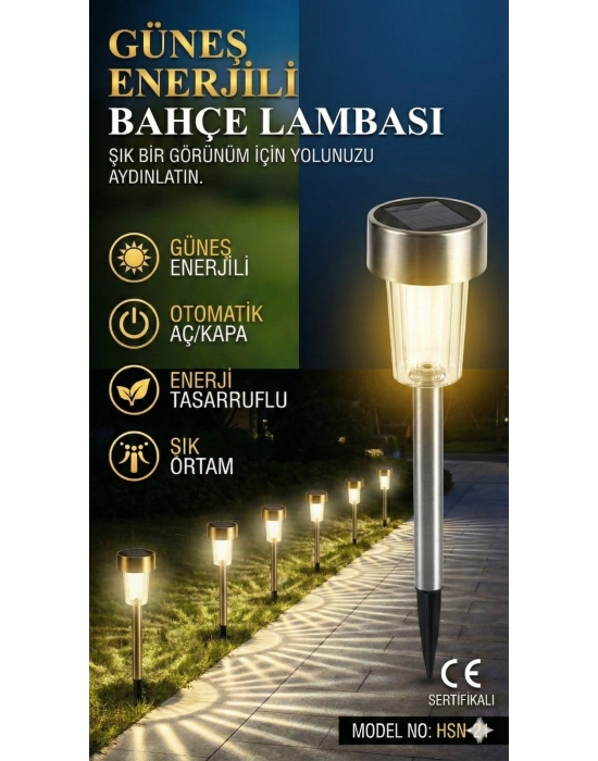 Güneş Enerjili Bahçe Lambası Plastik Saplama 10lu Set