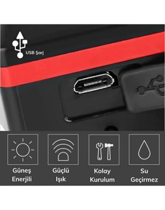 Güneş Enerjili Bisiklet Işıklı Korna