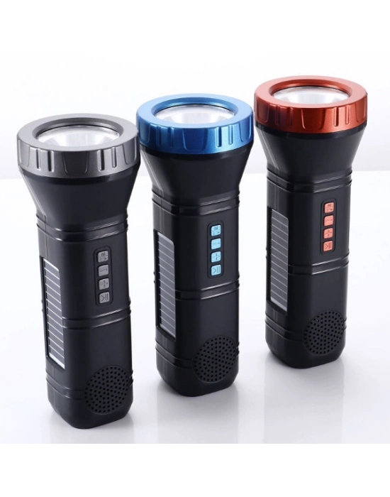 Güneş Enerjili Bluetooth Radyo Özellikli Kamp El Feneri