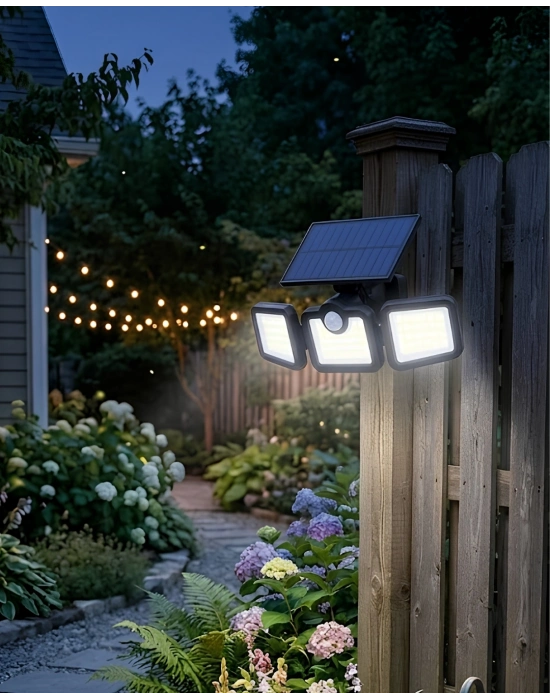 Güneş Enerjili Hareket Sensörlü LED Lamba Bahçe Duvar Aydınlatması