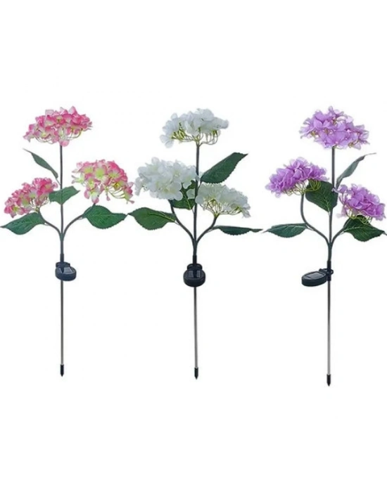 Güneş Enerjili Kazıklı Çiçek LED Lamba