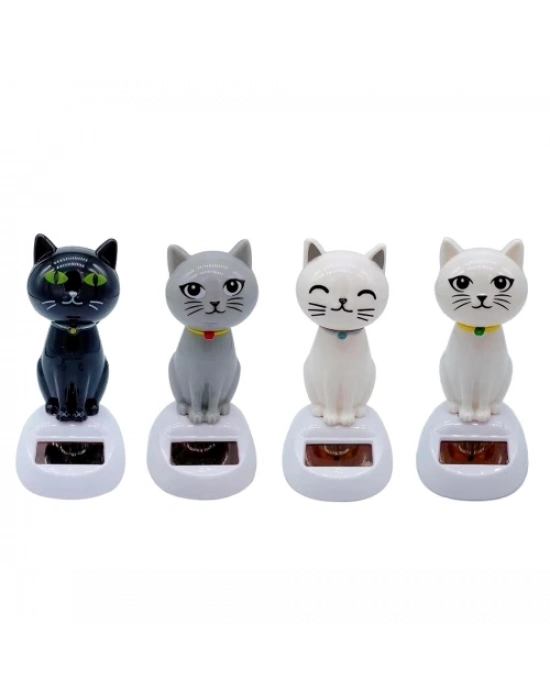 Güneş Enerjili Sallanan Kedi Figürü