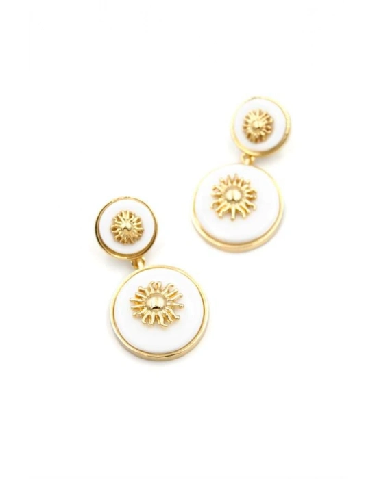 Güneş Küpe - Beyaz