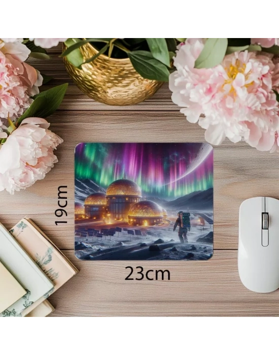 Güneş Panelli Ay Üssü Mouse Pad - 19x23 cm 2 mm Dikdörtgen İthal Baskılı Mouse Pad