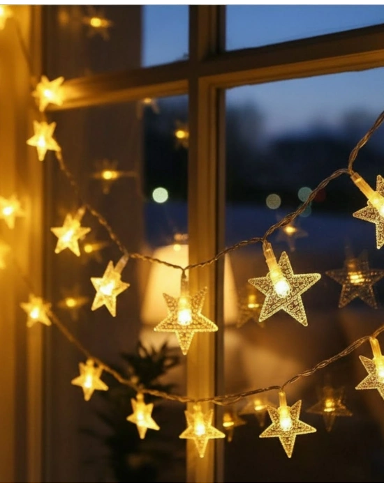 ® Günışığı Beyaz Yıldız Işık Zinciri 5 Metre Enerji Tasarruflu Dekor