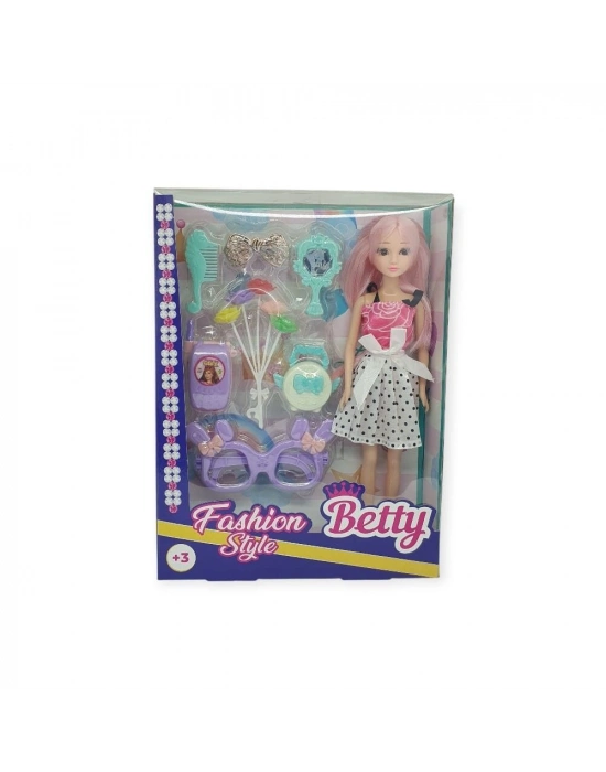 Güzellik Seti 7 Parça Aksesuarlı Bebek Seti - Beyaz Etekli