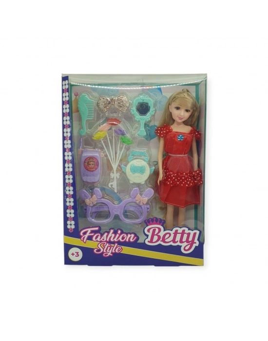 Güzellik Seti 7 Parça Aksesuarlı Bebek Seti - Kırmızı