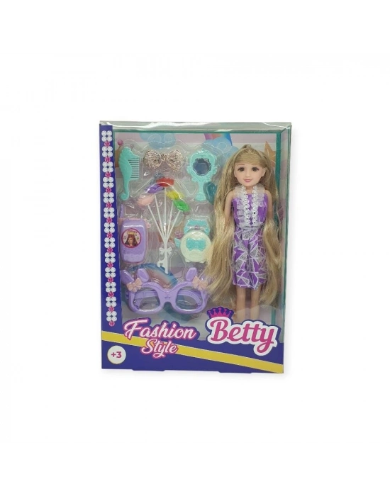 Güzellik Seti 7 Parça Aksesuarlı Bebek Seti - Mor