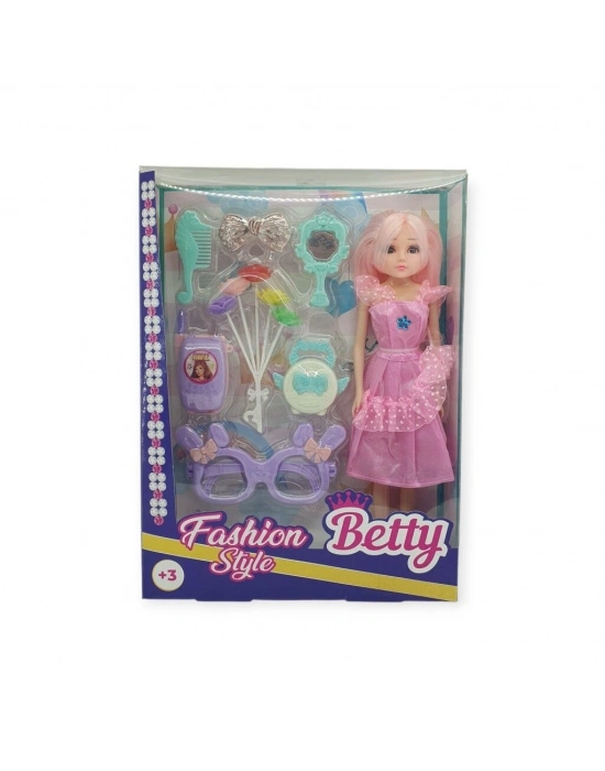 Güzellik Seti 7 Parça Aksesuarlı Bebek Seti - Pembe